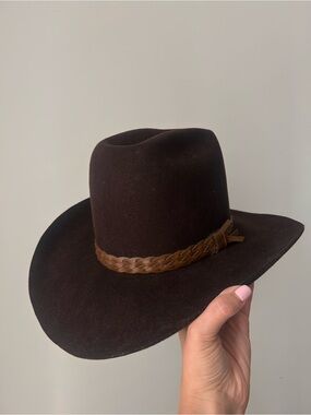 Smithbilt Western Felt Hat with Braided Leather Band size 7